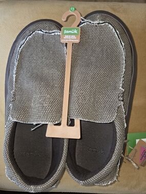 Sanuk Gray Slip-On Canvas Shoes
